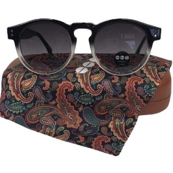 KOMONO Sunglasses NEW Paisley round black grey - Picture 3 of 9